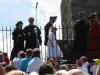 The Vicar waltzes a widow on the Knill Monument, Worvas Hill, St. Ives, Cornwall