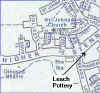 Map showing location of Leach Pottery, St. Ives, Cornwall
