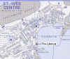 St. Ives street map showing Lifeboat location