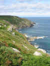 The scene of the wreck of the Bessemer City beneath Trevalgan Cliffs, St. Ives Bay, Cornwall 1